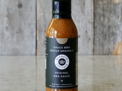 A bottle of Weekend at the Cottage Original BBQ Sauce.