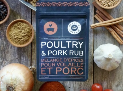A pouch of POULTRY & PORK RUB seasoning.
