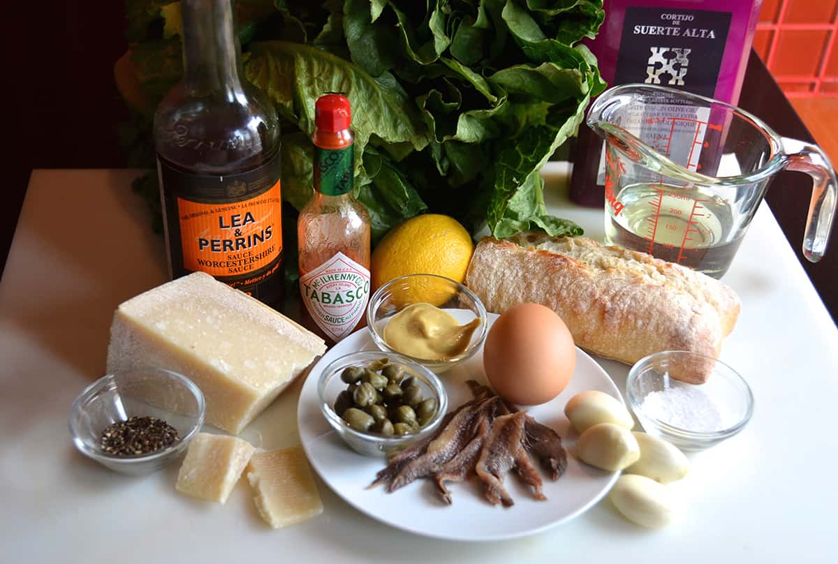 Ingredients for Homemade Caesar Salad