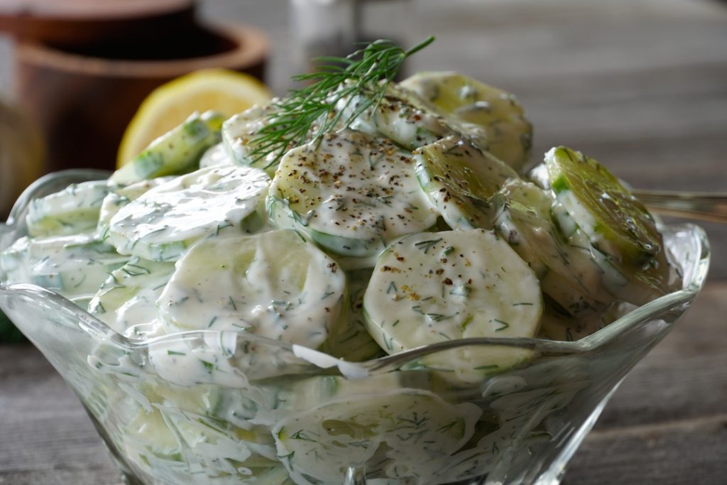 A big bowl of the cucumber salad