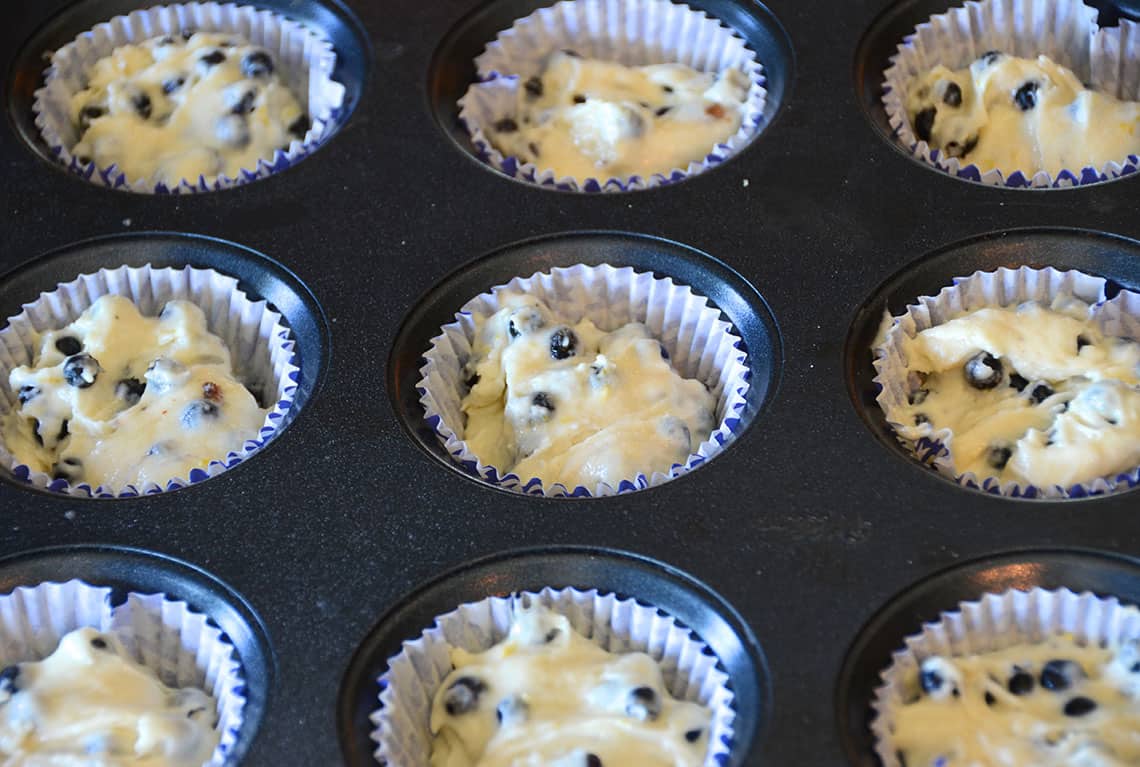 Pick up patterned paper cups to make your muffins look even more appetizing.