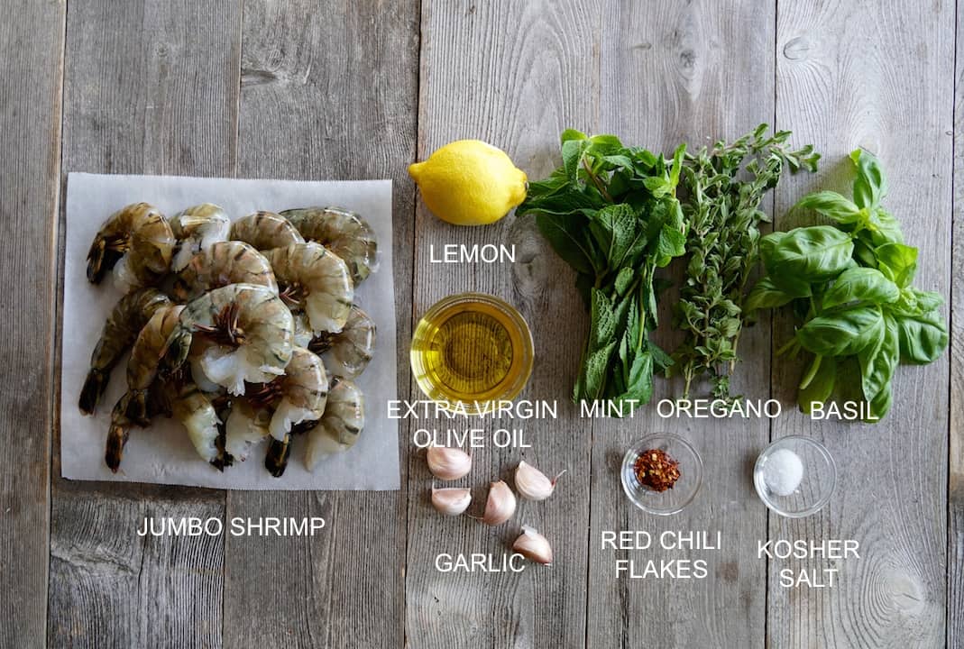 Ingredients for Grilled Jumbo Shrimp