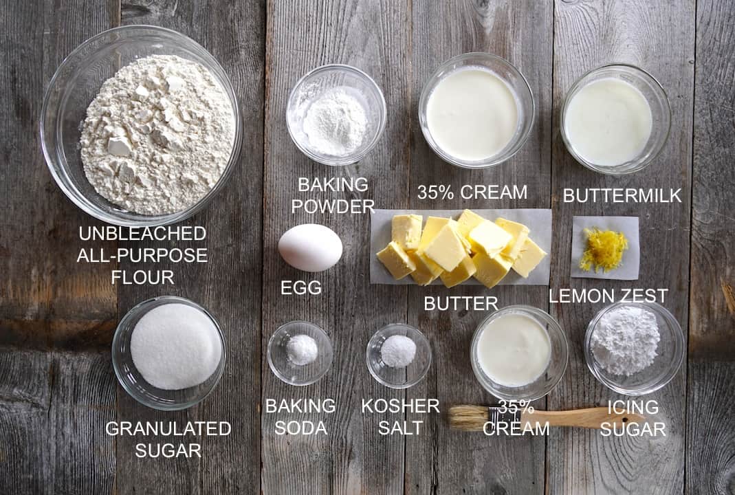 Ingredients for the shortcakes