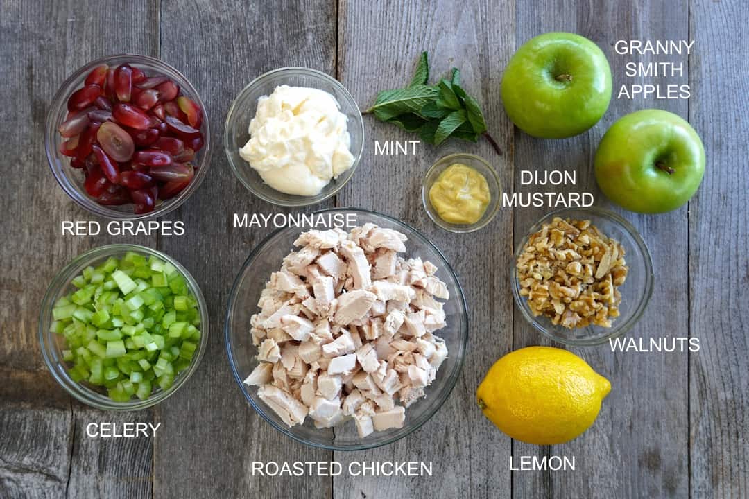 Ingredients for Chicken Waldorf Salad