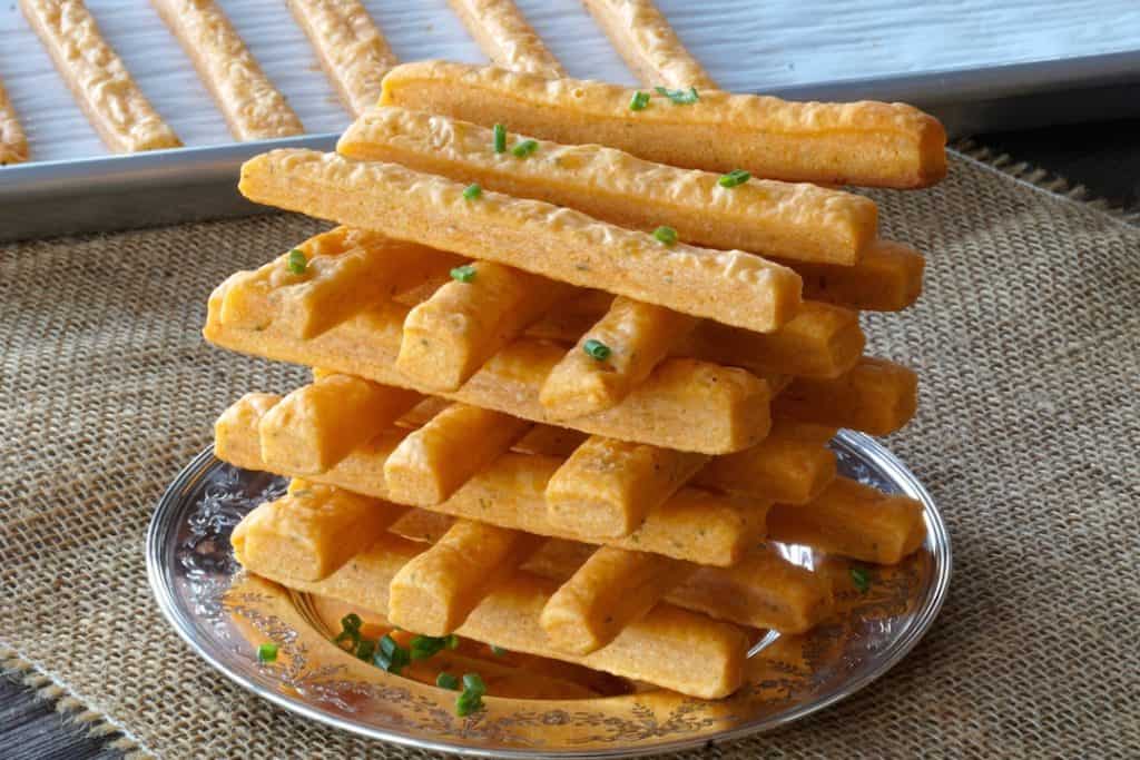 Spicy Cheese Sticks stacked and ready to be enjoyed