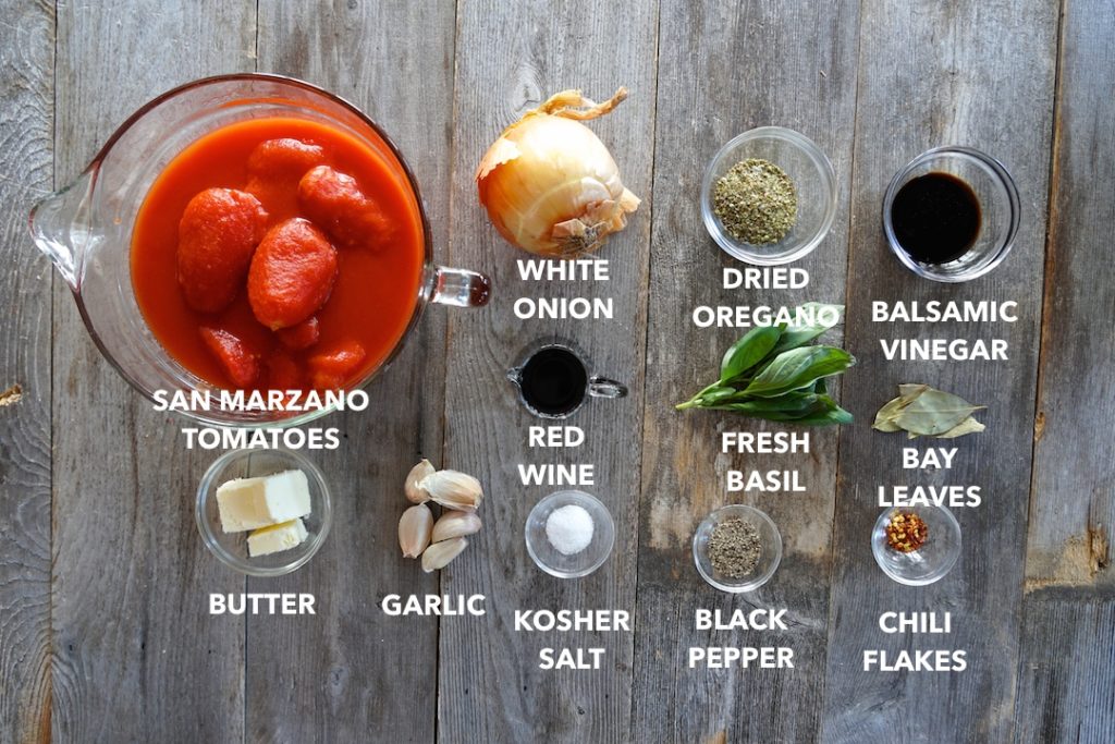 Ingredients for Marinara Sauce