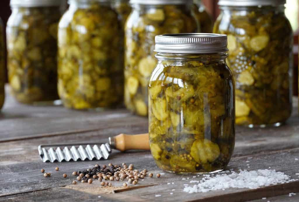 Jars of Bread and Butter Pickles