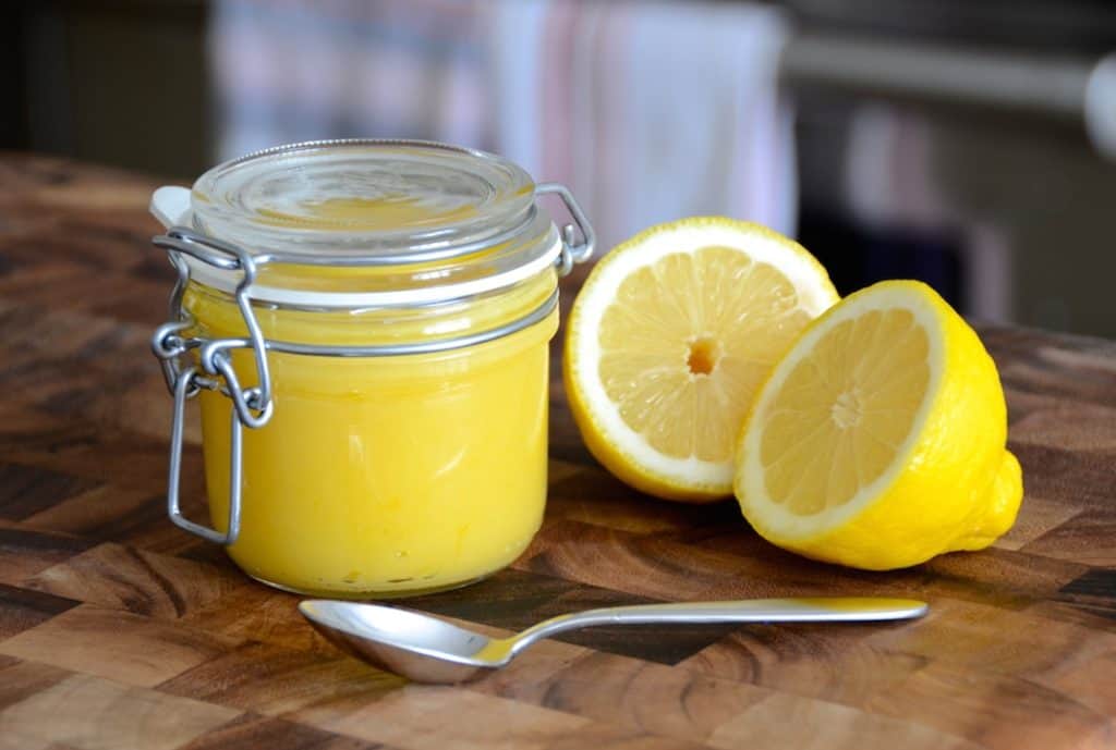 Tangy lemon curd used to fill the jelly roll.