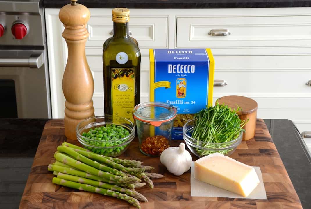 Ingredients for Pasta Primavera with Asparagus