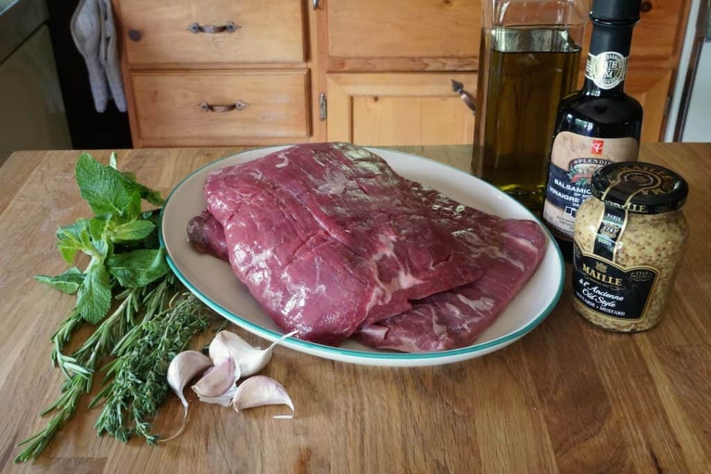 Ingredients for grilled flank steak