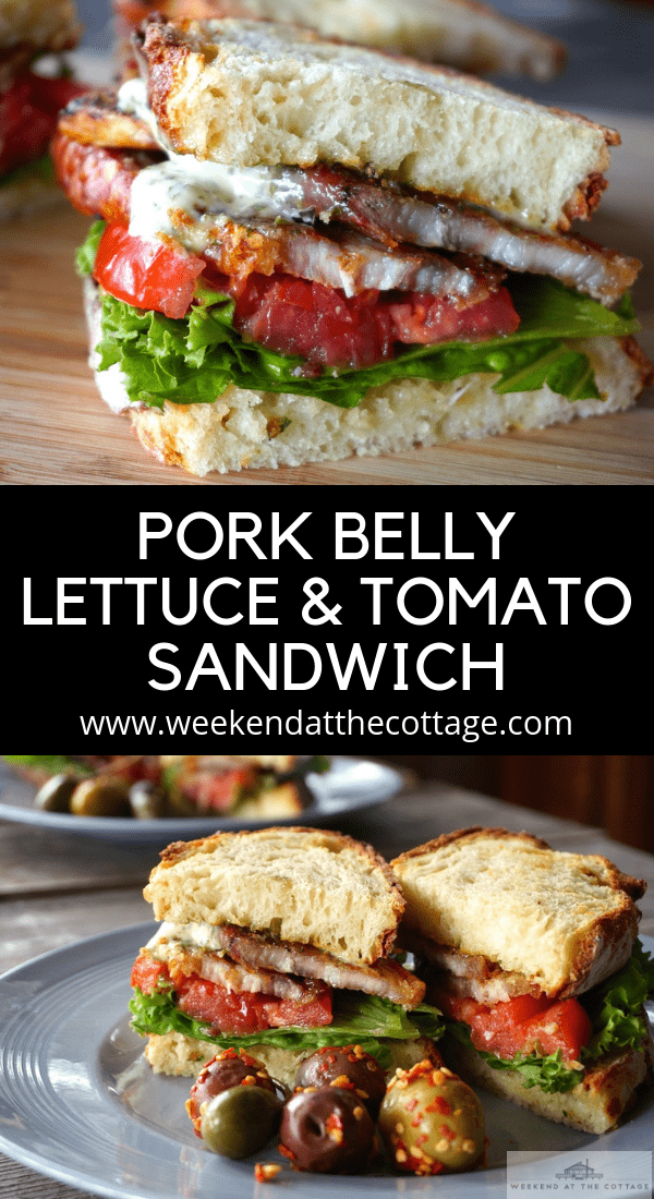 Pork Belly Lettuce Tomato Sandwich