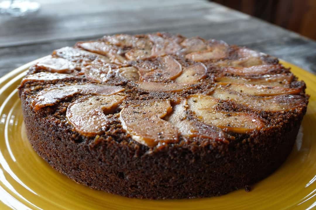 Quince Gingerbread Upside-Down Cake
