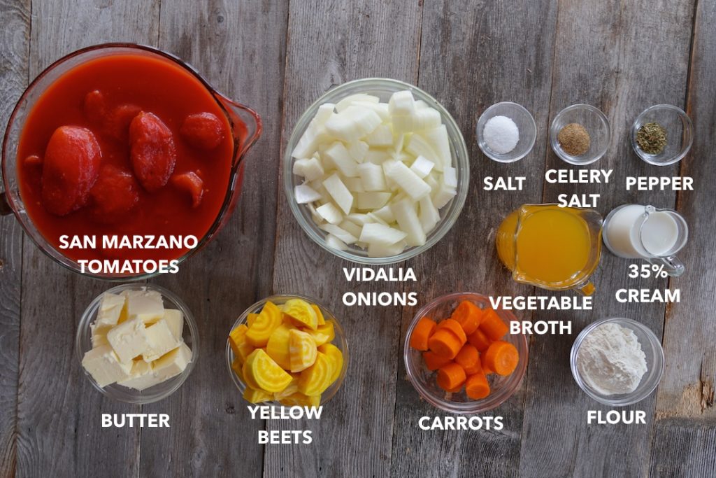 Ingredients for Tomato Soup