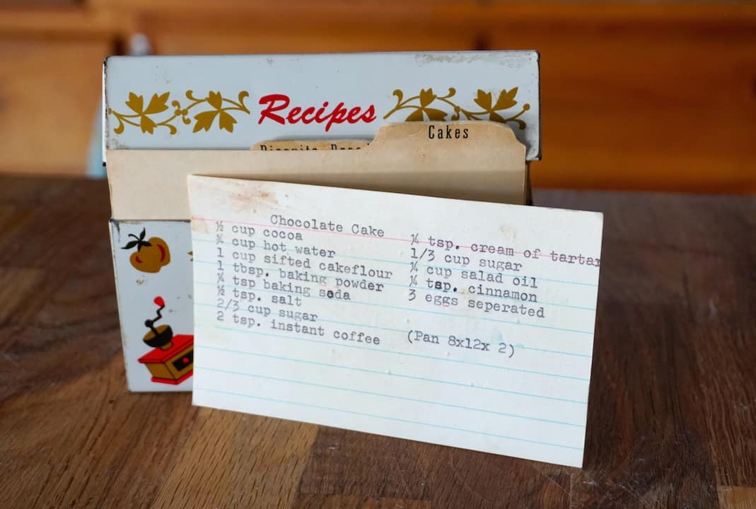 Recipe card for Homemade Chocolate Cake