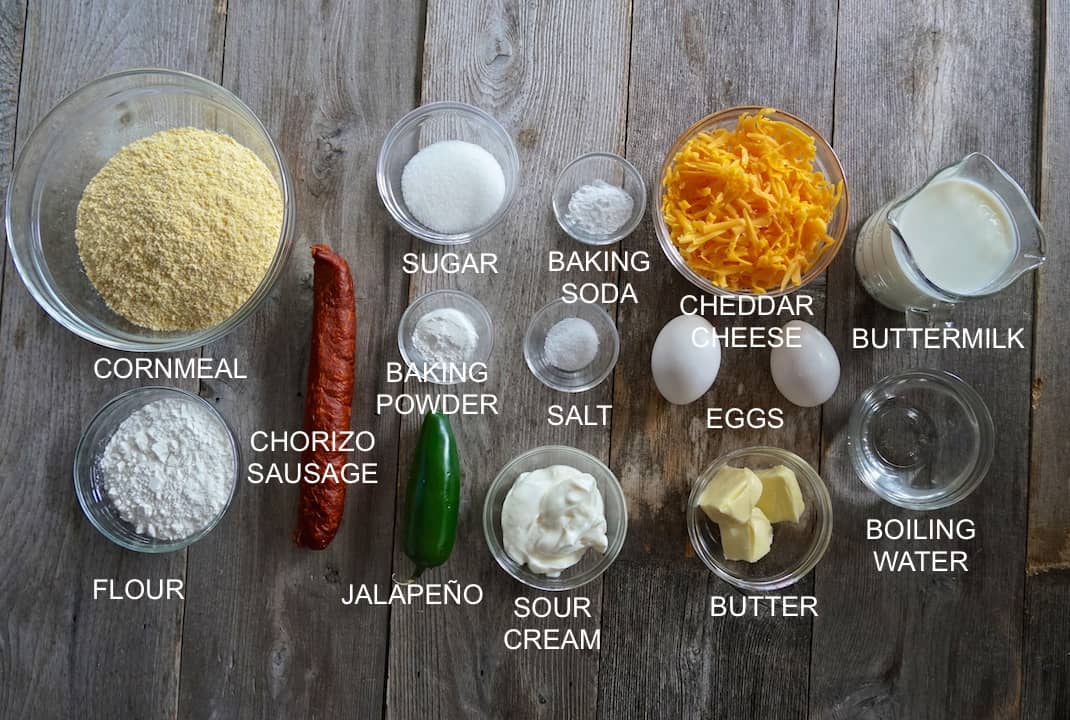 Ingredients for our Skillet Cornbread Recipe