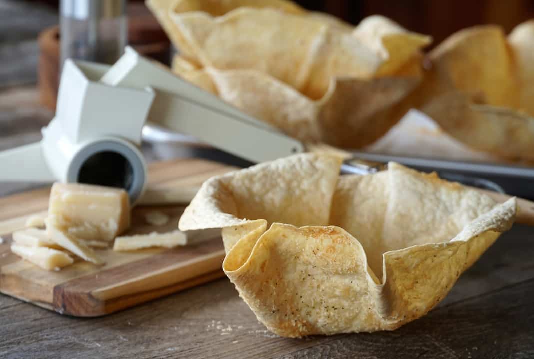 Making the tortilla bowls is very easy