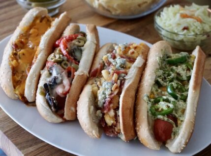 A tray of the Best Hot Dog Recipes