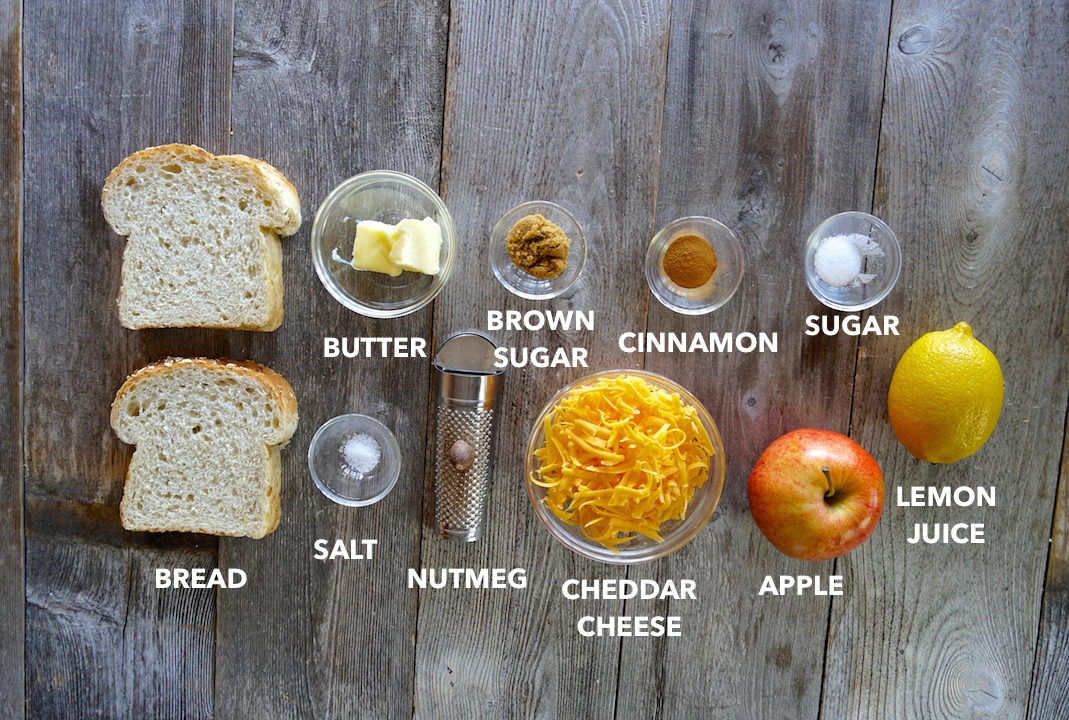 Ingredients for Apple Pie Grilled Cheese