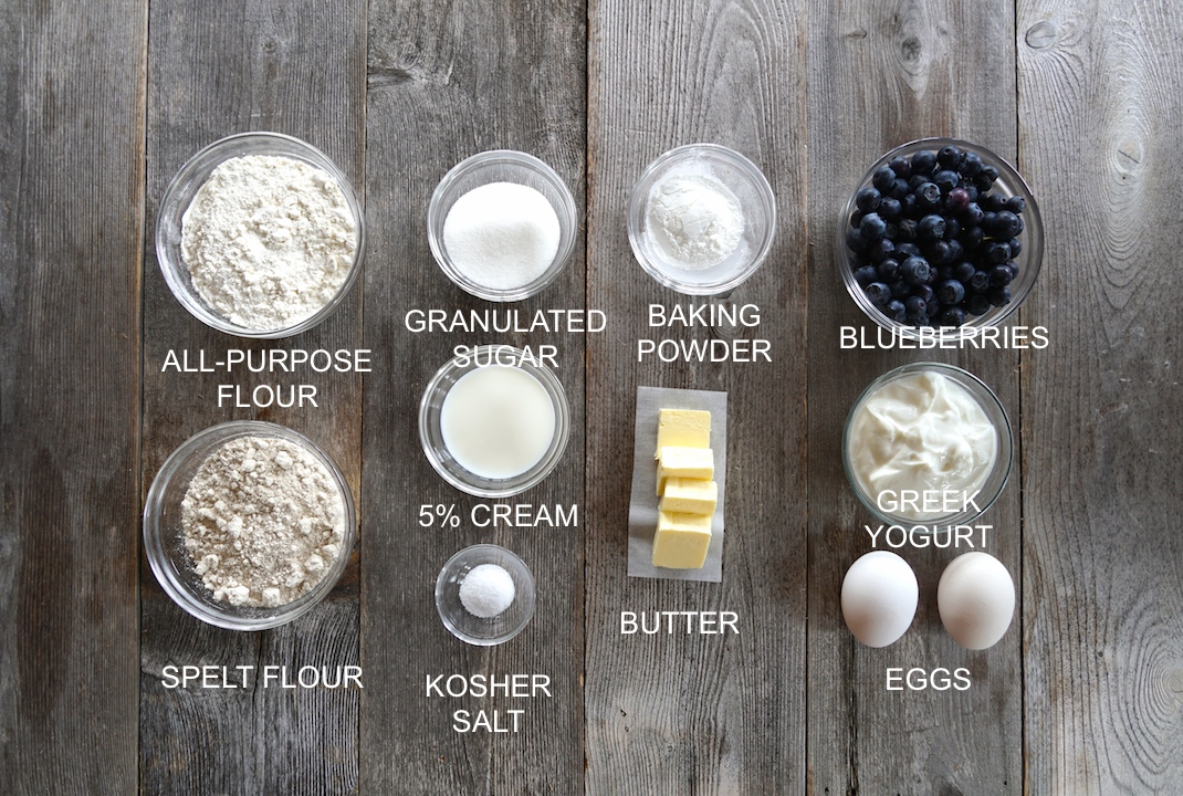 Ingredients for the Blueberry Scone Recipe