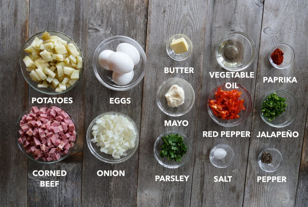 Ingredients for Easy Corned Beef Hash