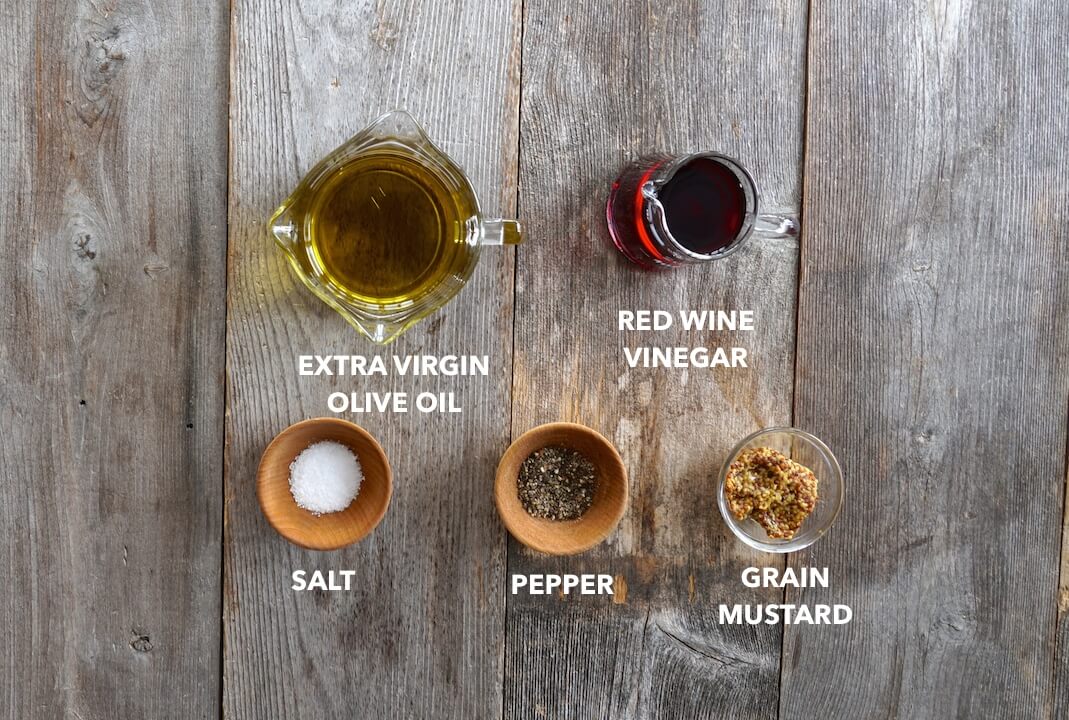 Ingredients for mustard vinaigrette