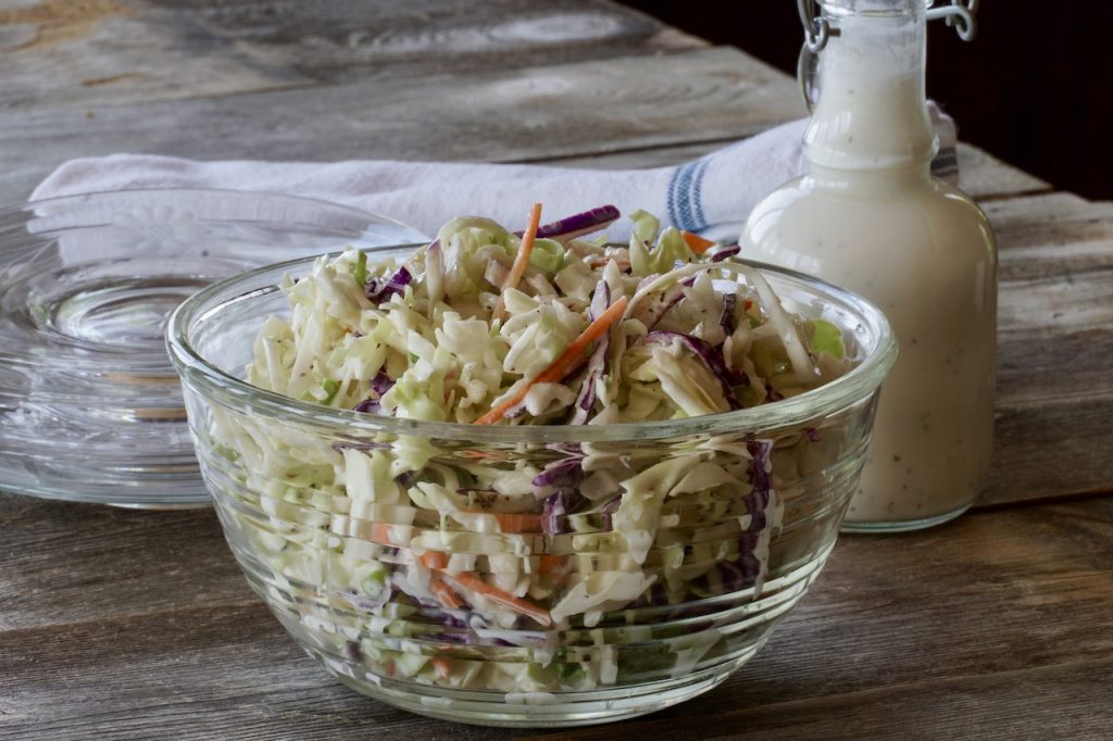 A bowl of Creamy Coleslaw ready to be enjoyed!
