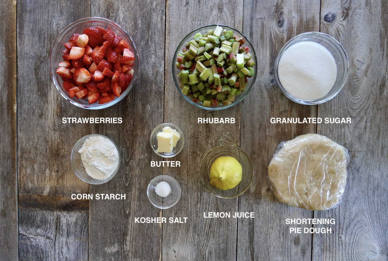 Ingredients for Strawberry Rhubarb Galette