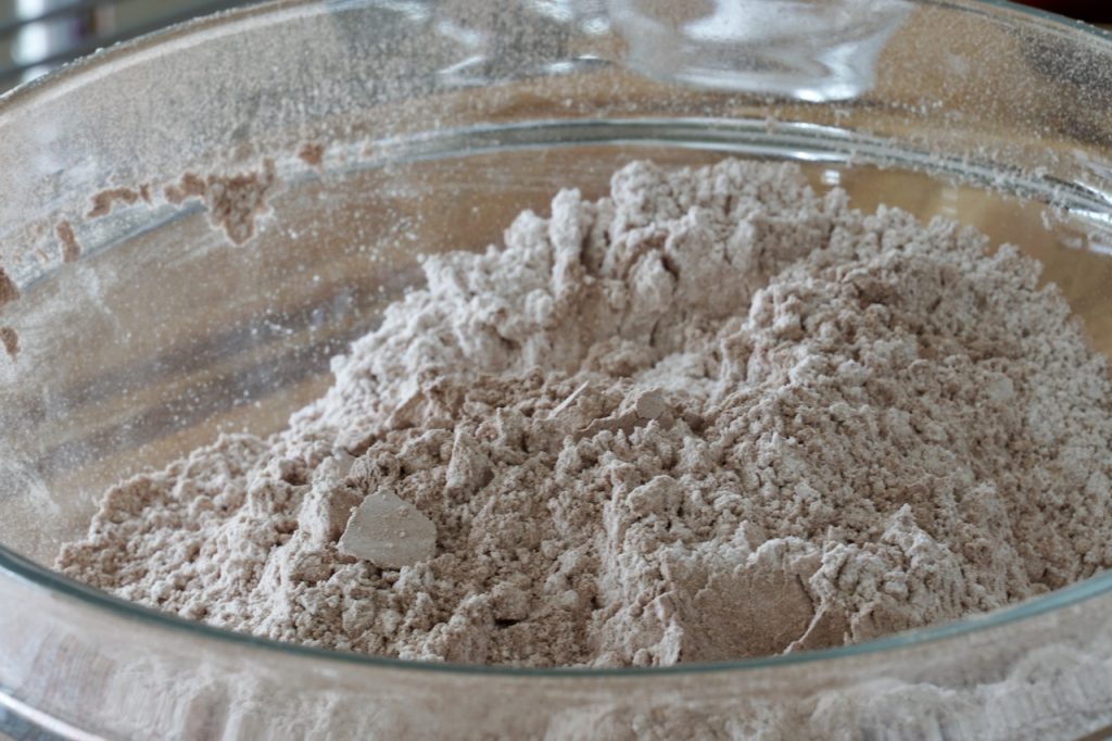 Cocoa powder and icing sugar sifted together