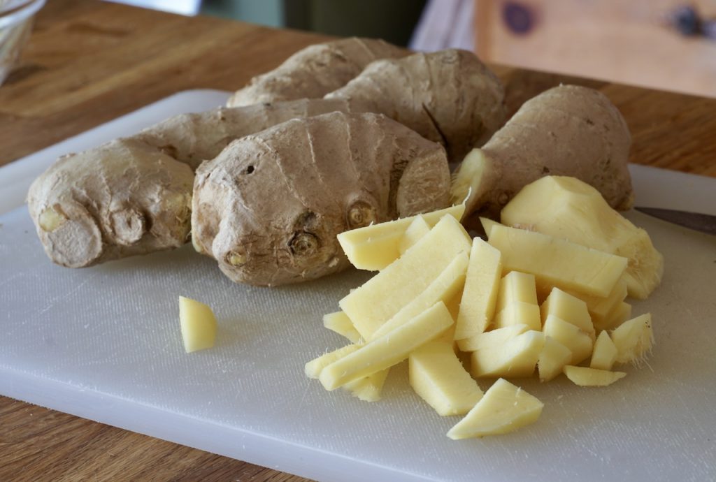Fresh ginger peeled and chopped