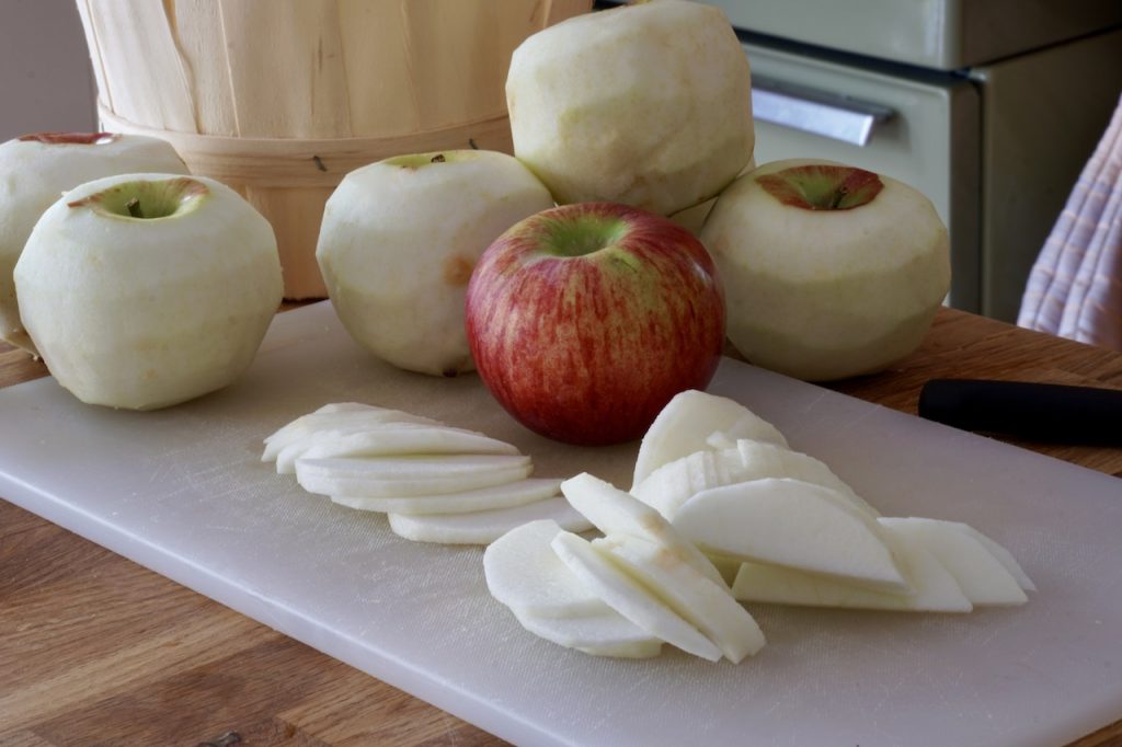 Cortland apples peeled and sliced