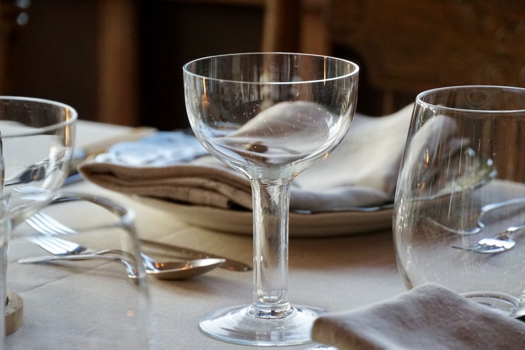 Hollow stemed champagne saucers
