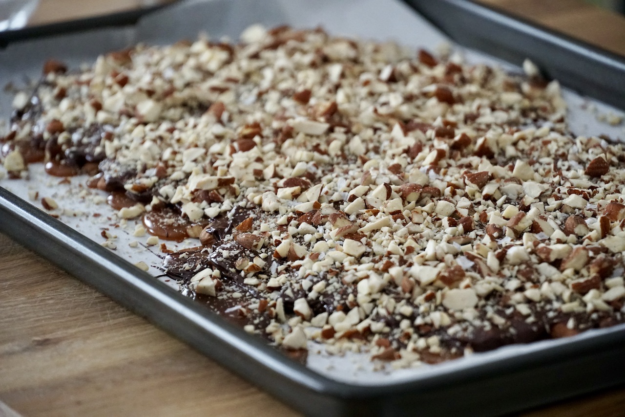 ChocolateAlmond Toffee Bark Weekend at the Cottage