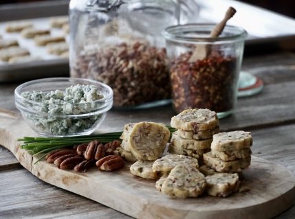 Blue Cheese and Pecan Shortbreads