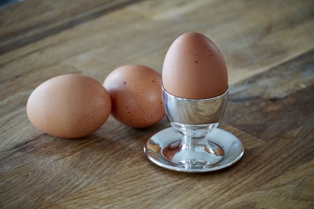 Farm-fresh, organic eggs for the omelette