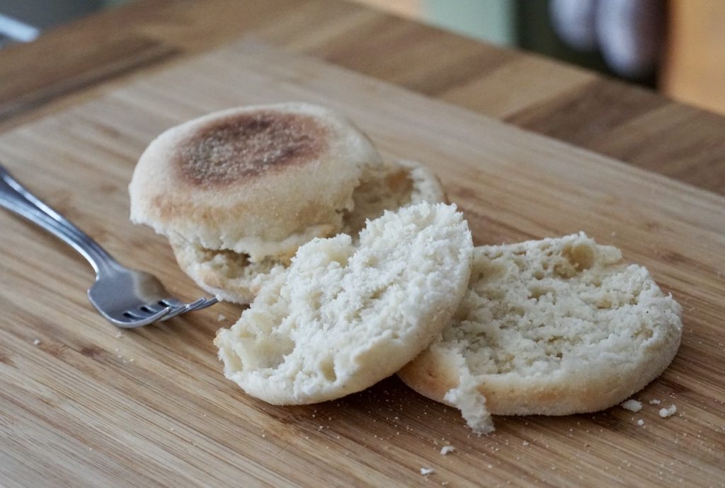 English muffins ready to be toasted