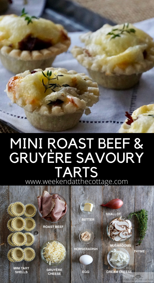 Mini Tarts with Roast Beef and Gruyère