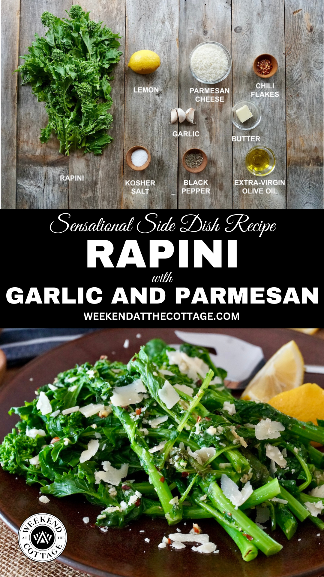 Rapini with Garlic and Parmesan