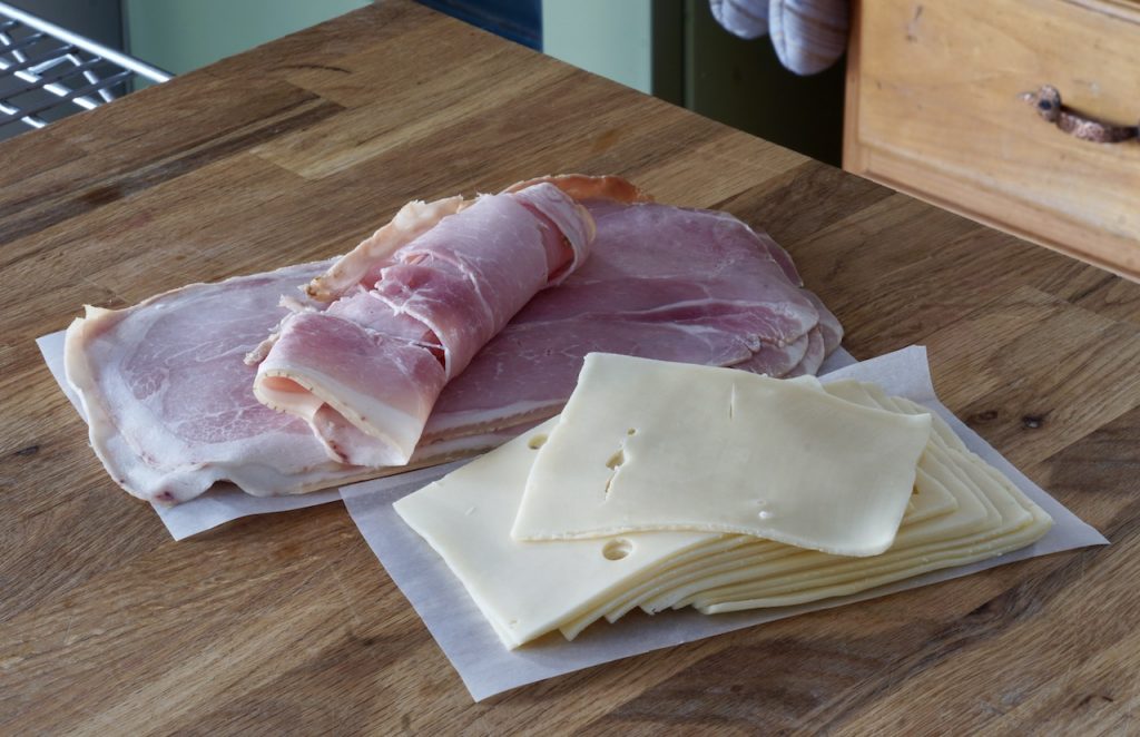 Cooked ham and Gruyère cheese