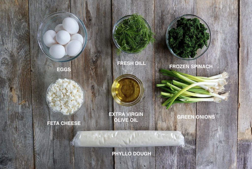 Ingredients for Spinach and Feta Pie Recipe