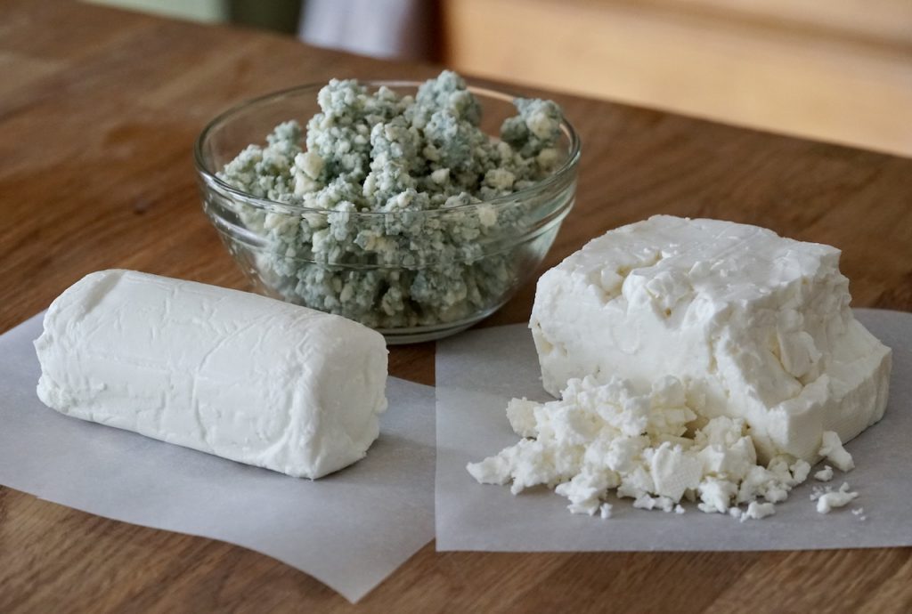 Add cheese such as goat's cheese, blue or crumbled feta