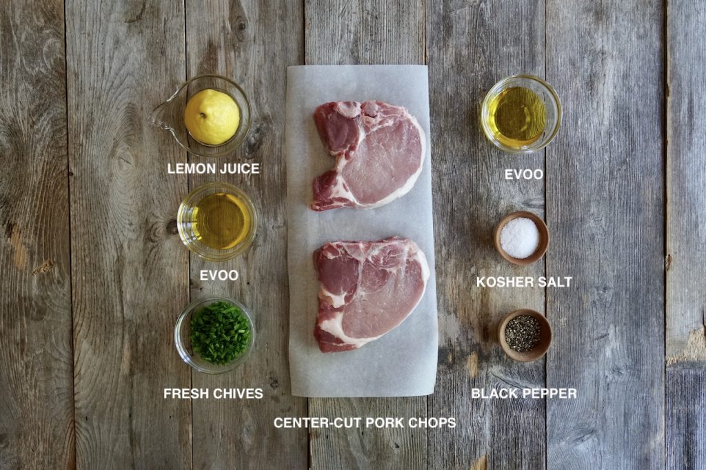Ingredients needed to make Easy Grilled Pork Chops