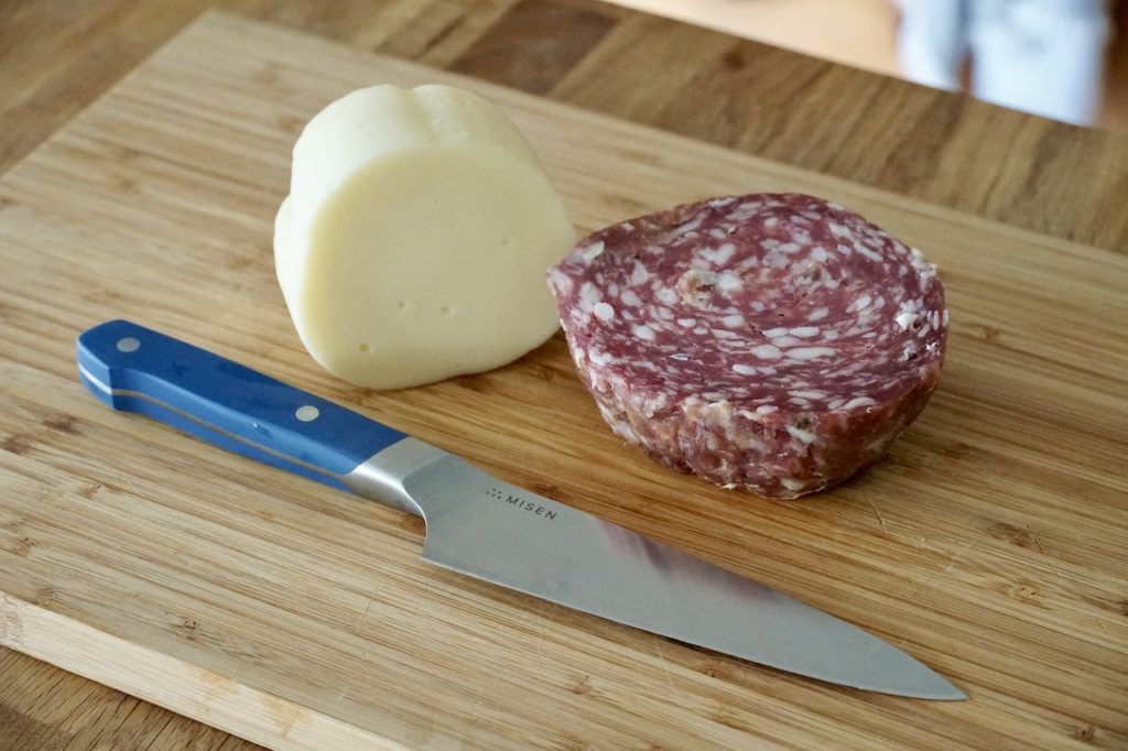 Fennel scented salami and provolone cheese