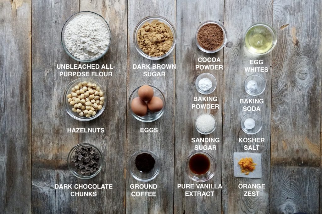 Ingredients for Chocolate-Hazelnut Biscotti