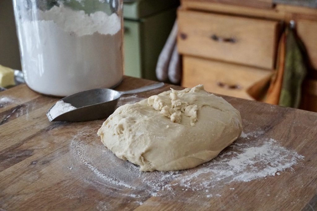 Freshly made yeast dough