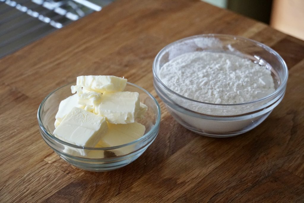 Butter and unbleached all-purpose flour