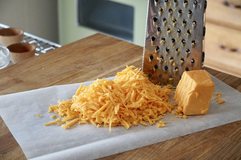 The leicester cheese grated for the recipe