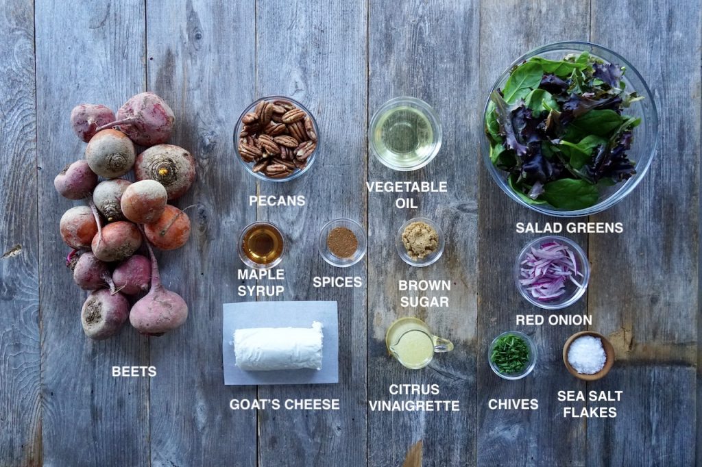 Ingredients for Roasted Beet Salad with Goat's Cheese