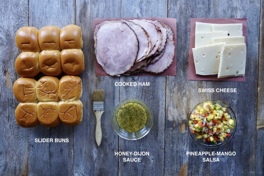 Ingredients for Baked Ham and Cheese Sliders