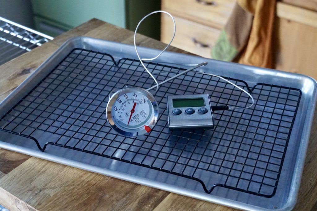 Tools you'll need include a baking tray with wire-rack insert plus a meat thermometer