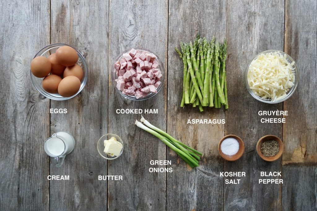 Ingredients for Ham and Asparagus Frittata